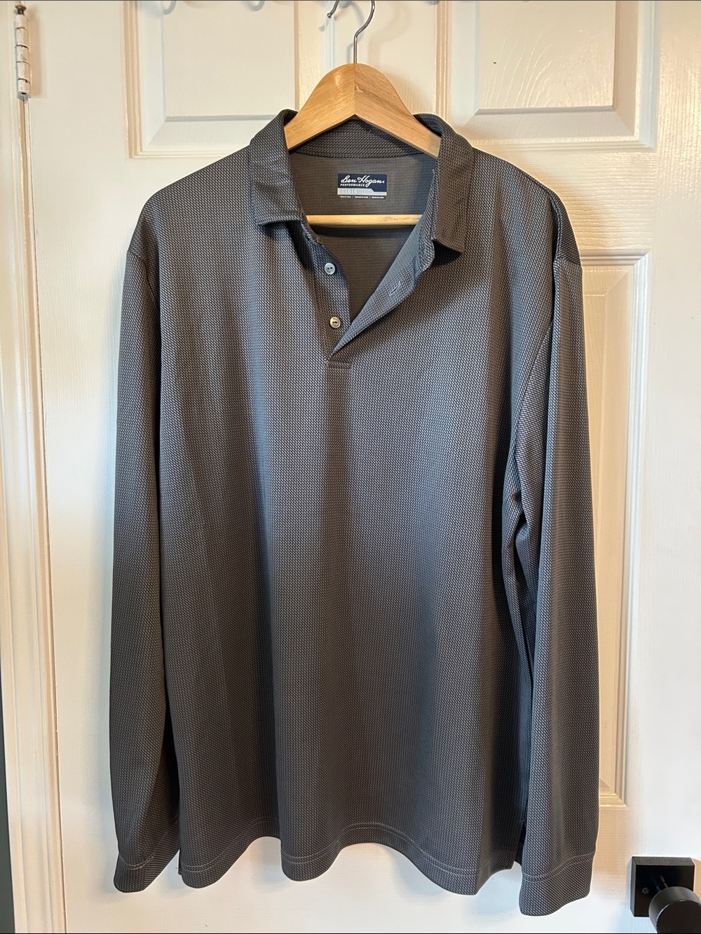 Hogan Long Sleeve Polo — Charcoal